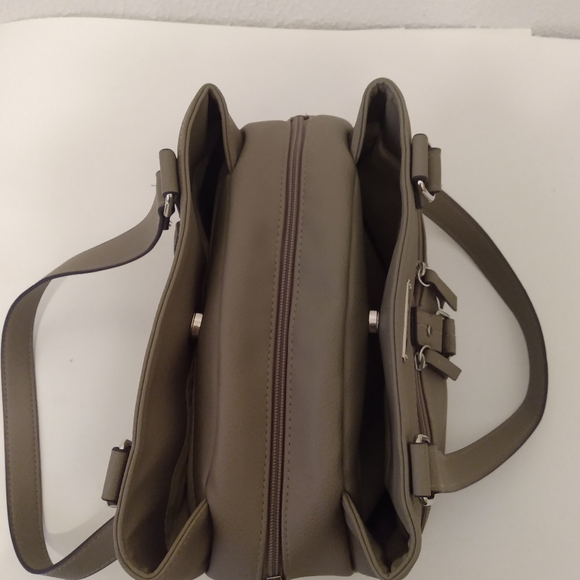 Rosetti Faux Leather Double Handle Zip Snap Shoulder Bag - Picture 8 of 12